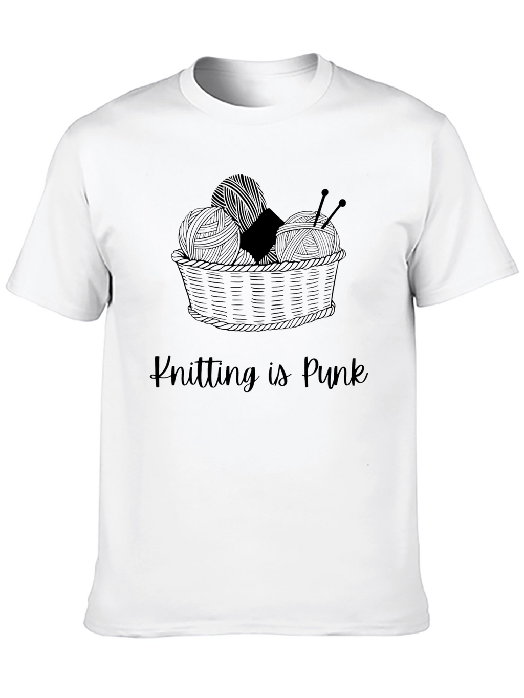 Knitting Is Punk Graphic Tee - Knitters T-Shirt
