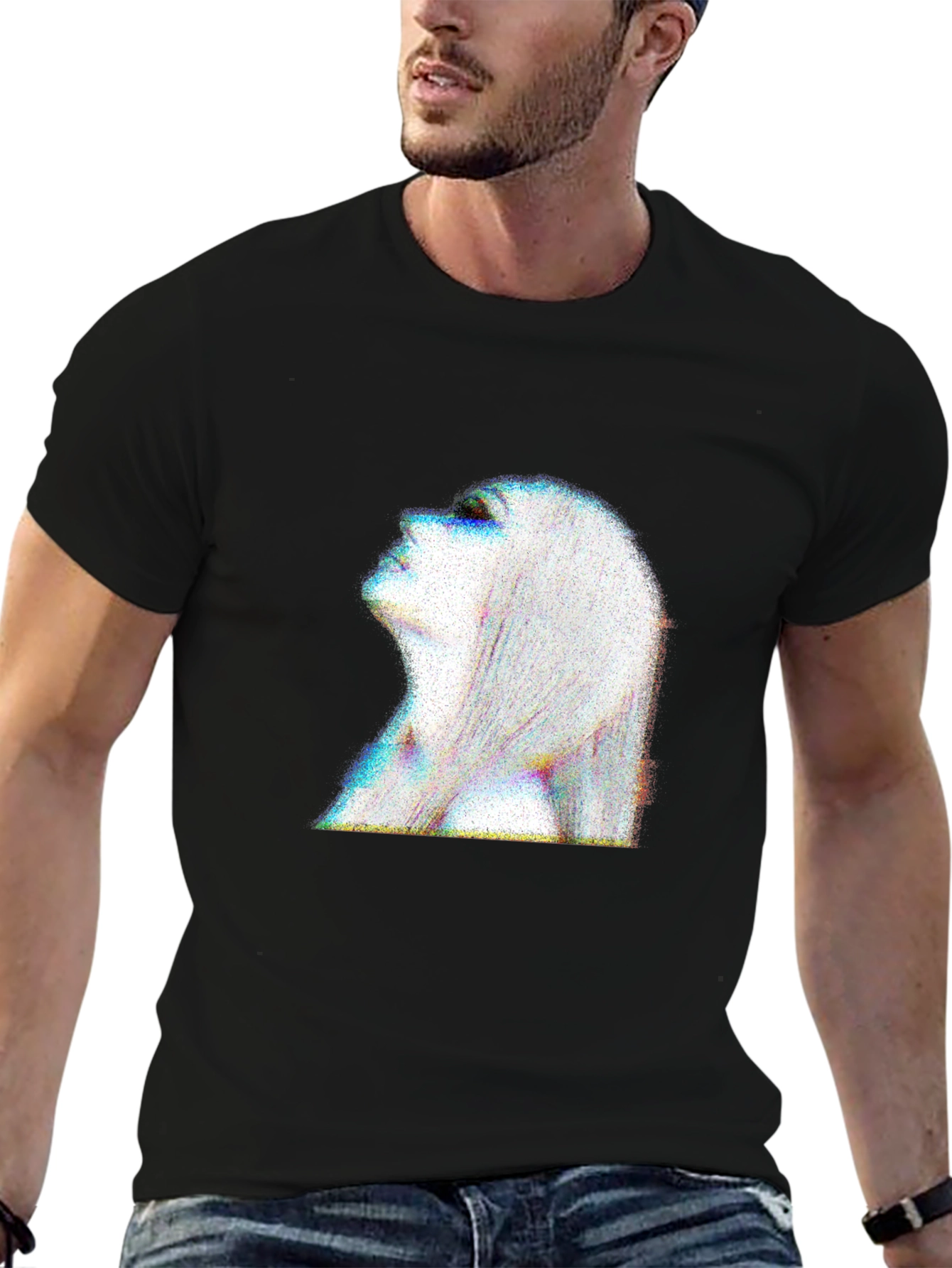Abstract Woman Portrait Black T-Shirt