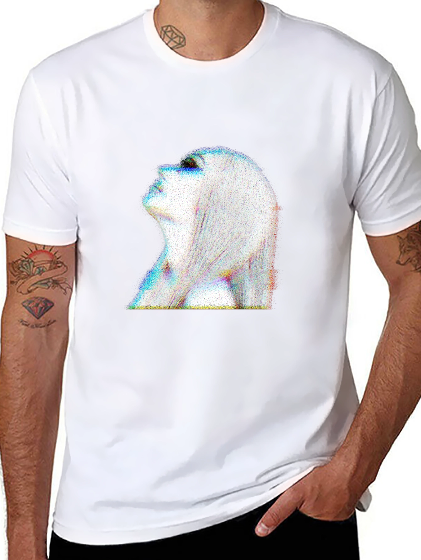 Abstract Woman Portrait Black T-Shirt