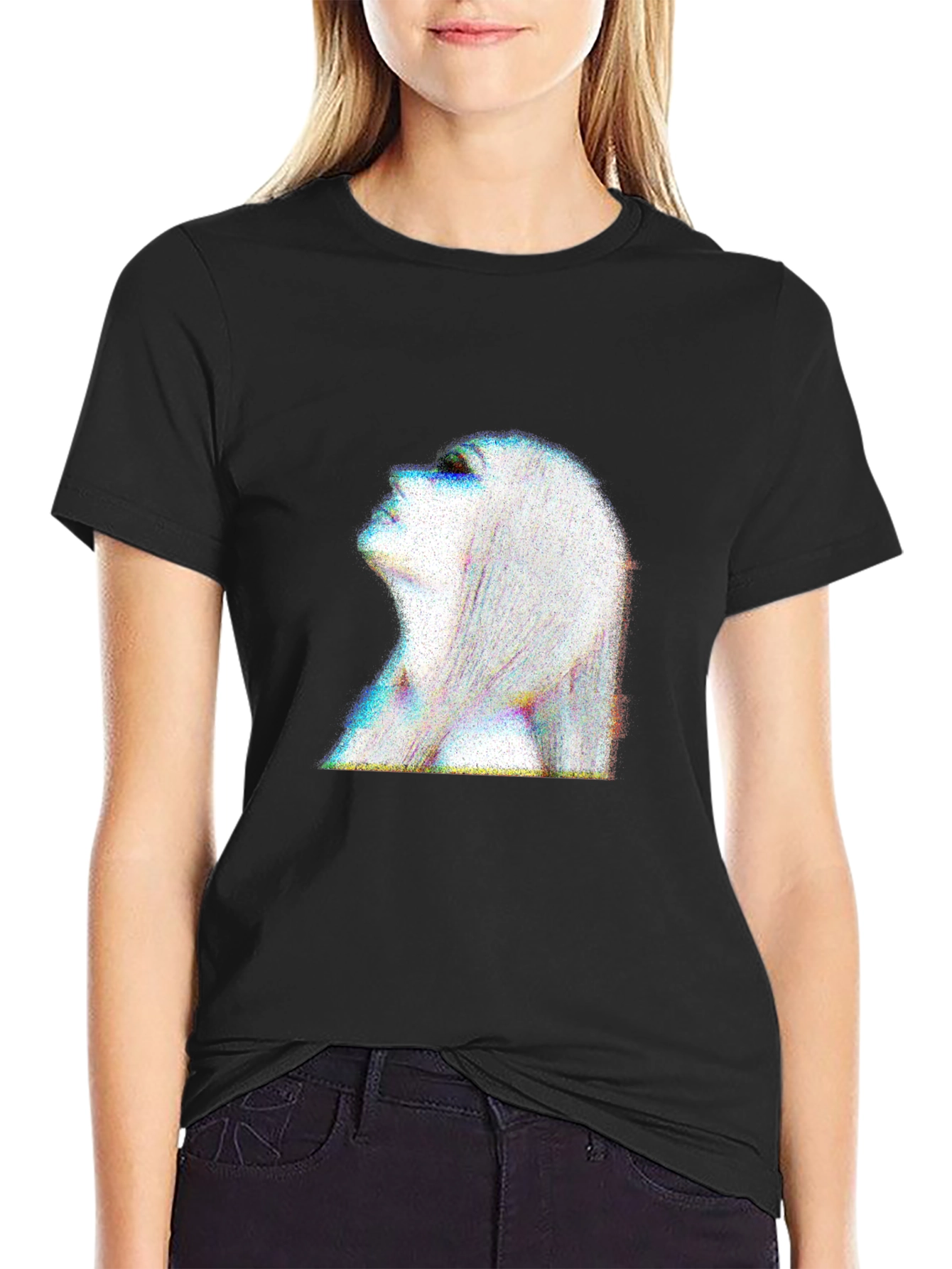 Abstract Woman Portrait Black T-Shirt