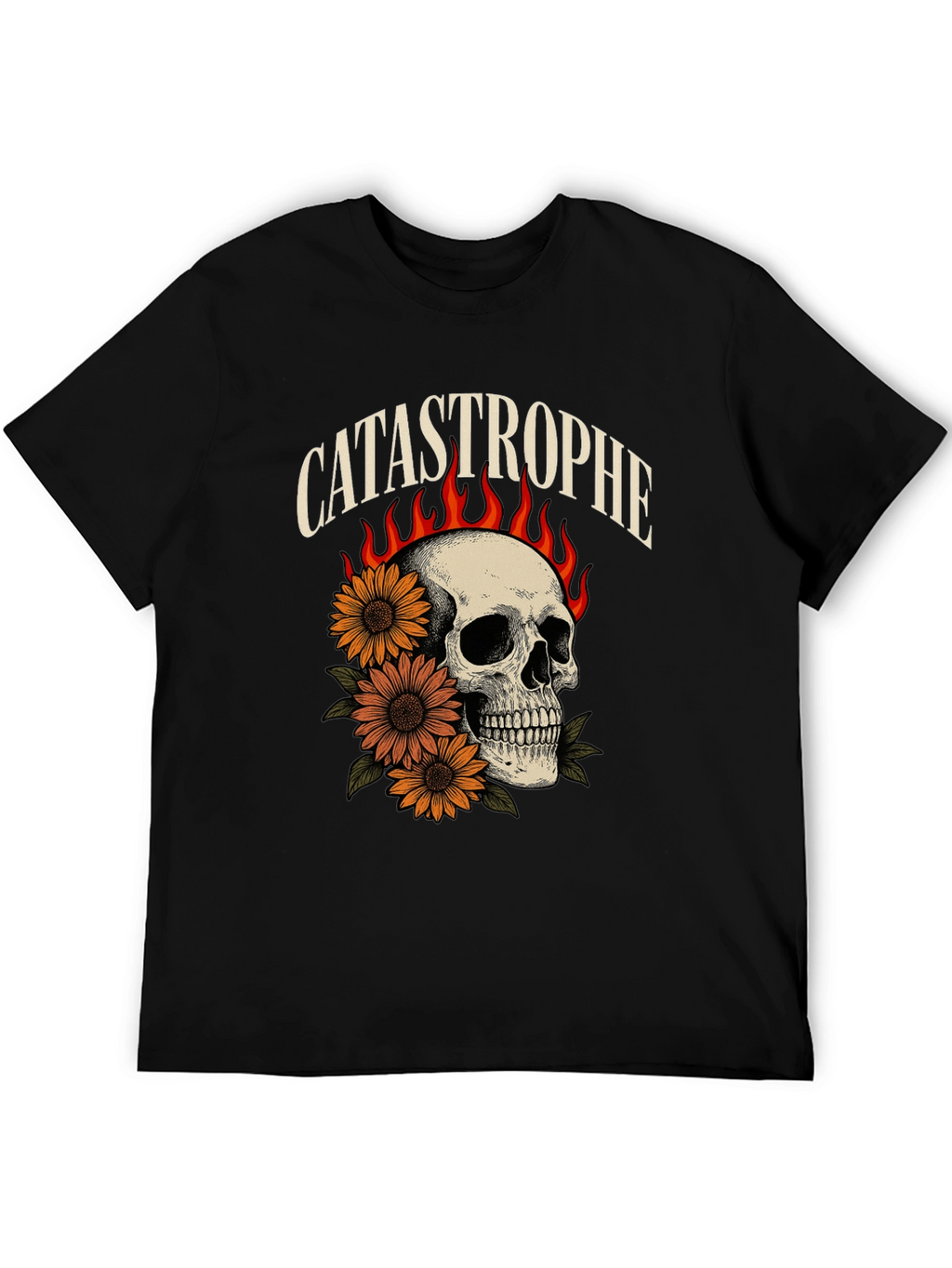Catastrophe Skull & Sunflower Graphic Tee