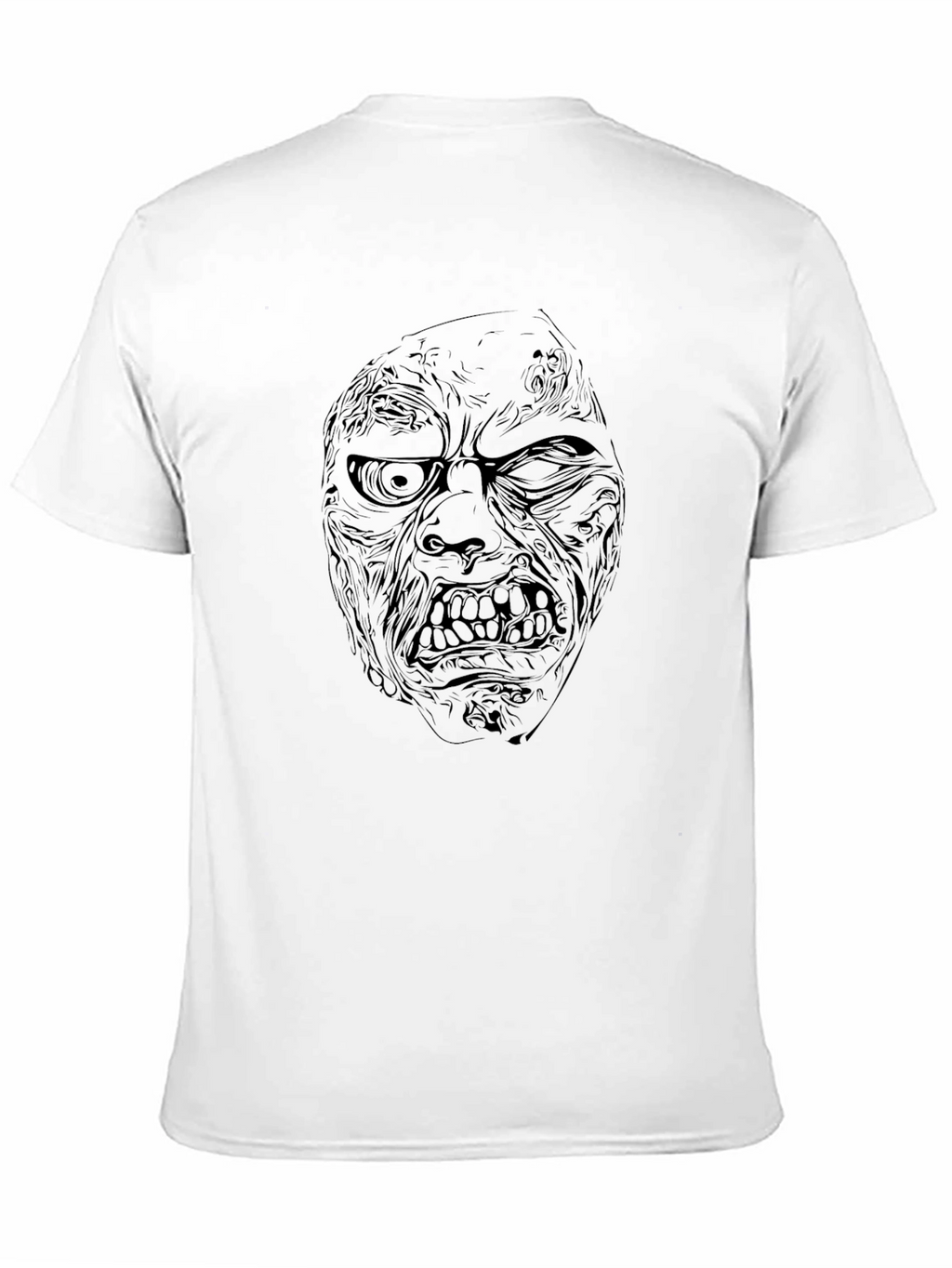 Zombie Face Graphic Print T-Shirt