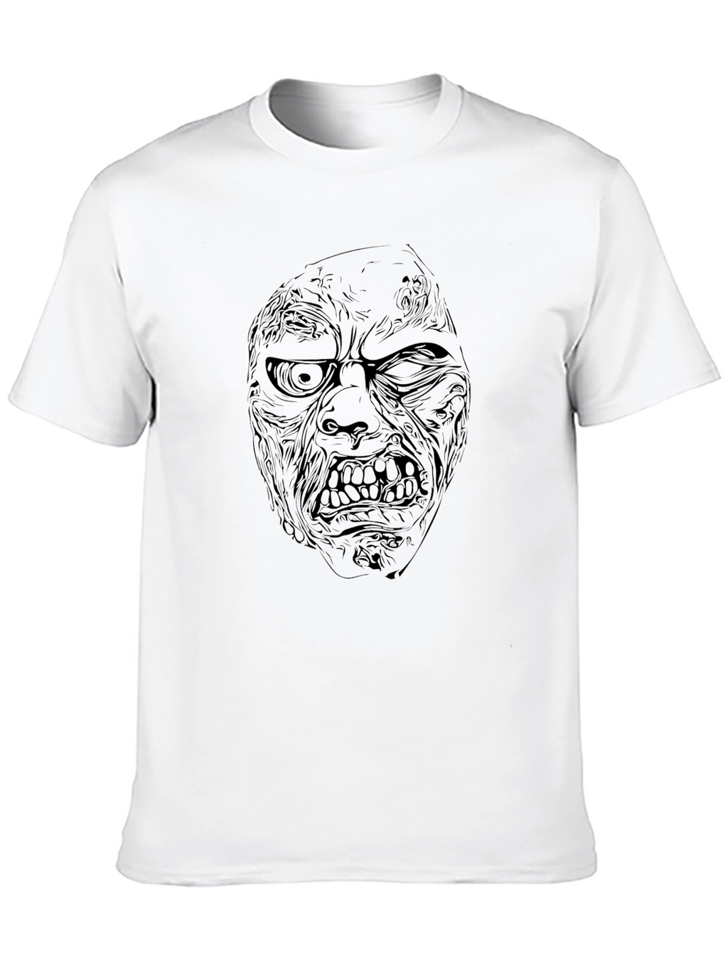 Zombie Face Graphic Print T-Shirt