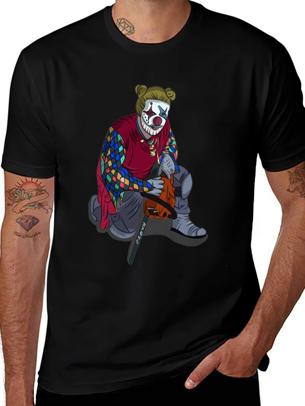 Clown Chainsaw Graphic Tee - Bold Streetwear Style