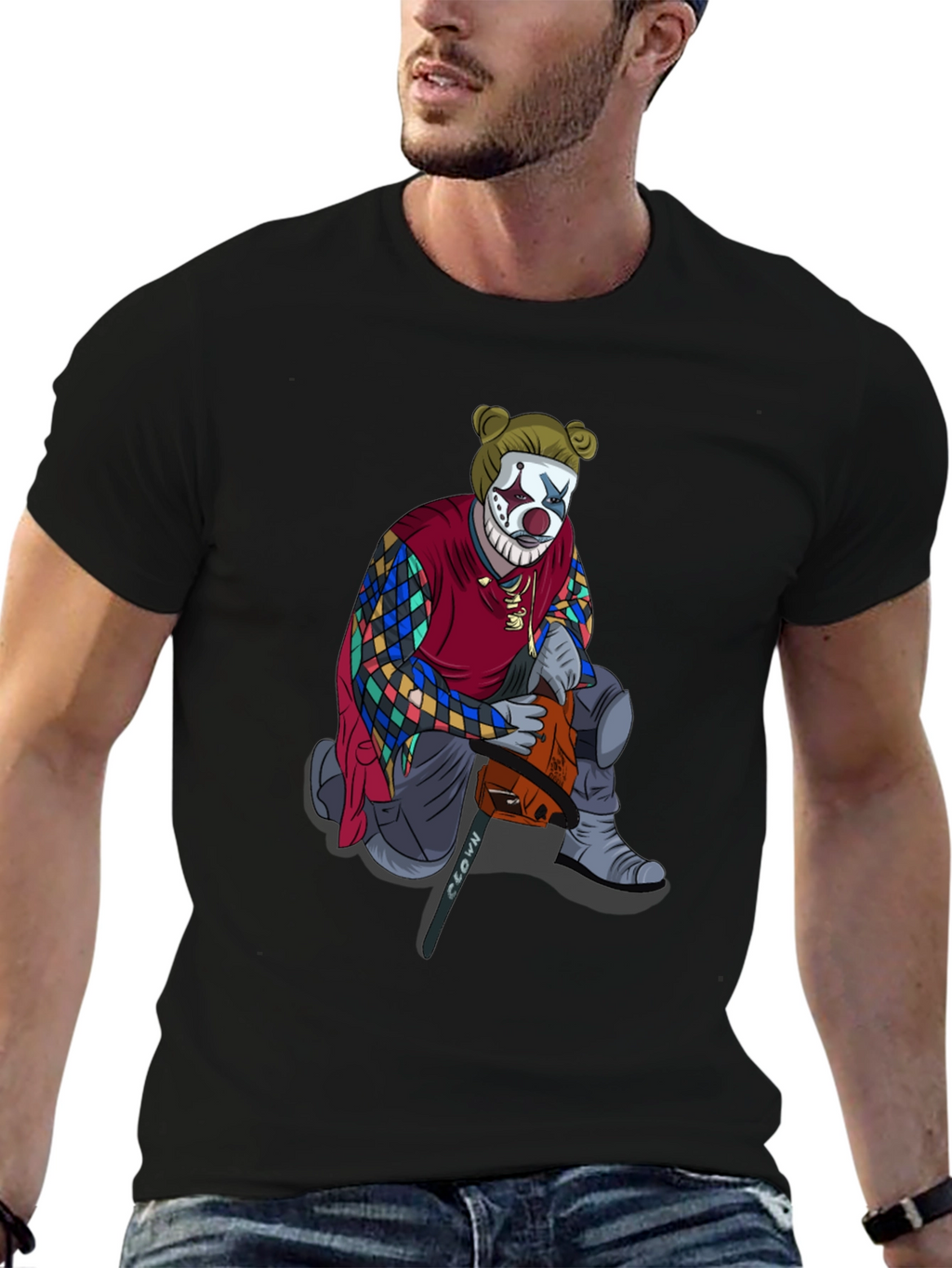 Clown Chainsaw Graphic Tee - Bold Streetwear Style