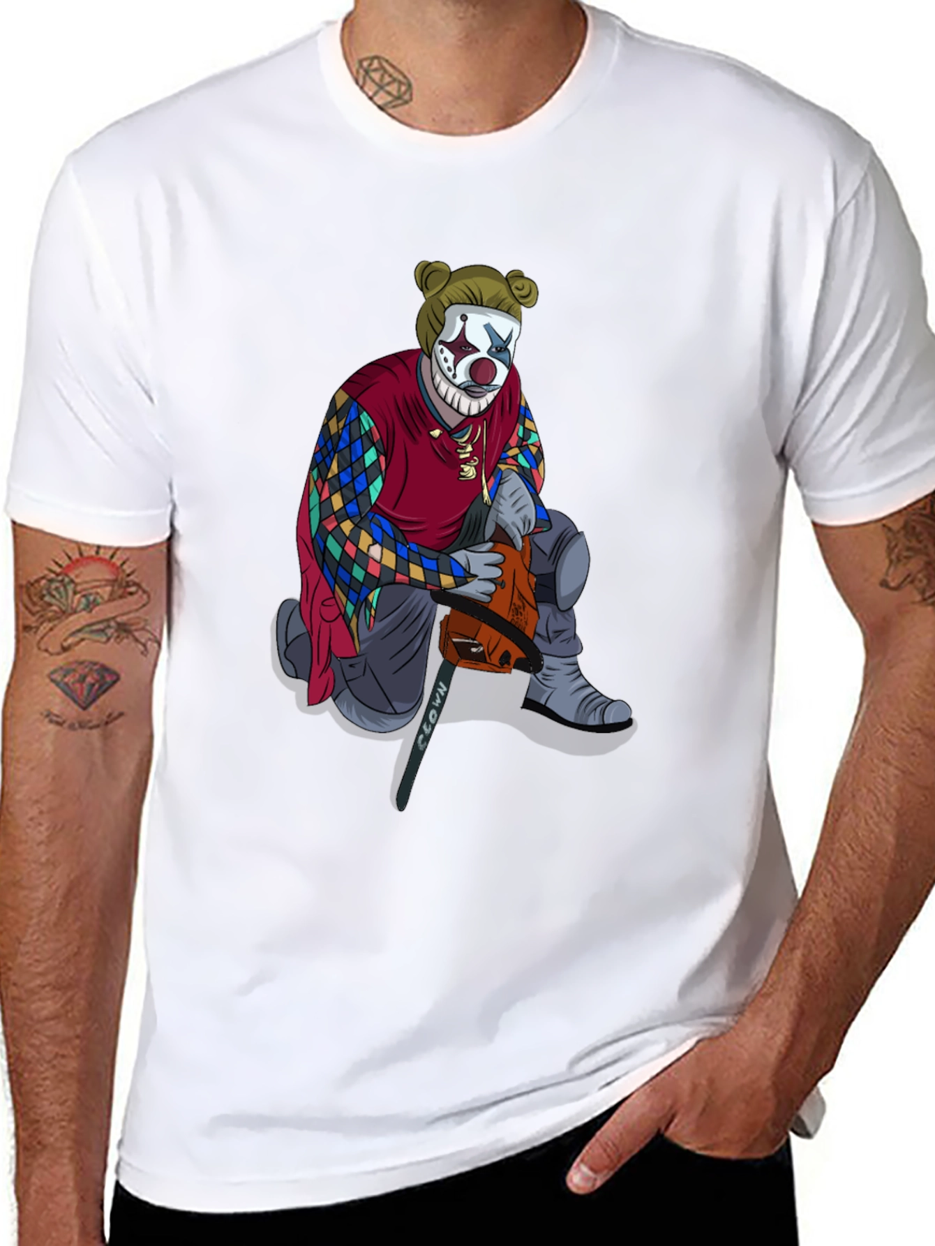 Clown Chainsaw Graphic Tee - Bold Streetwear Style
