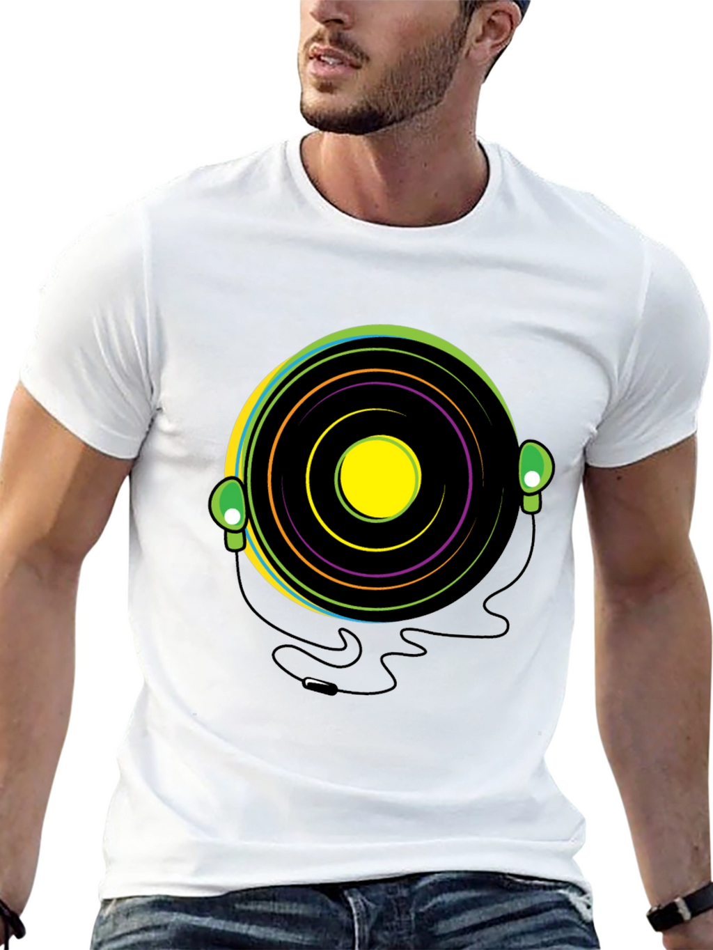 Groovy Vinyl Record Headphone T-Shirt