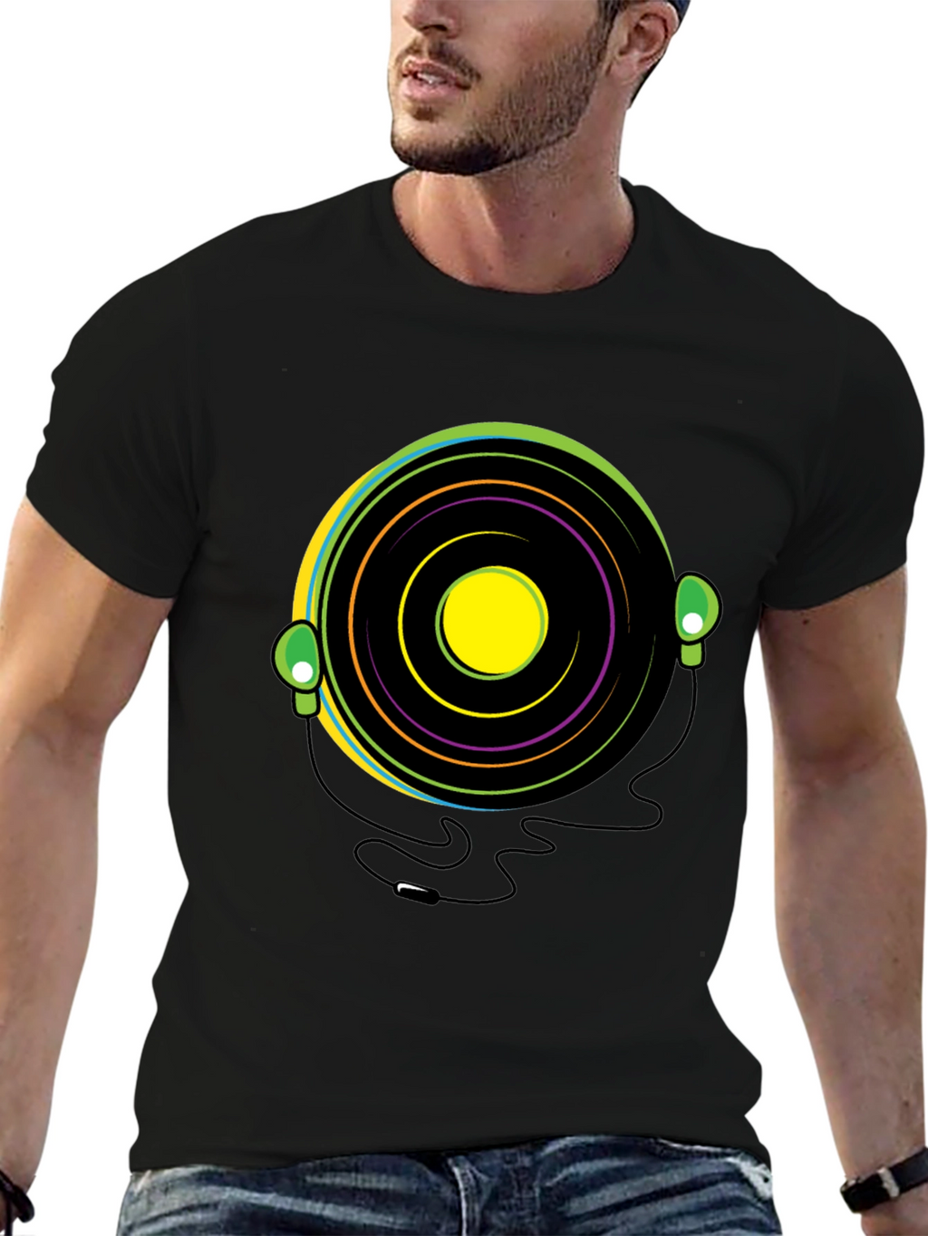 Groovy Vinyl Record Headphone T-Shirt