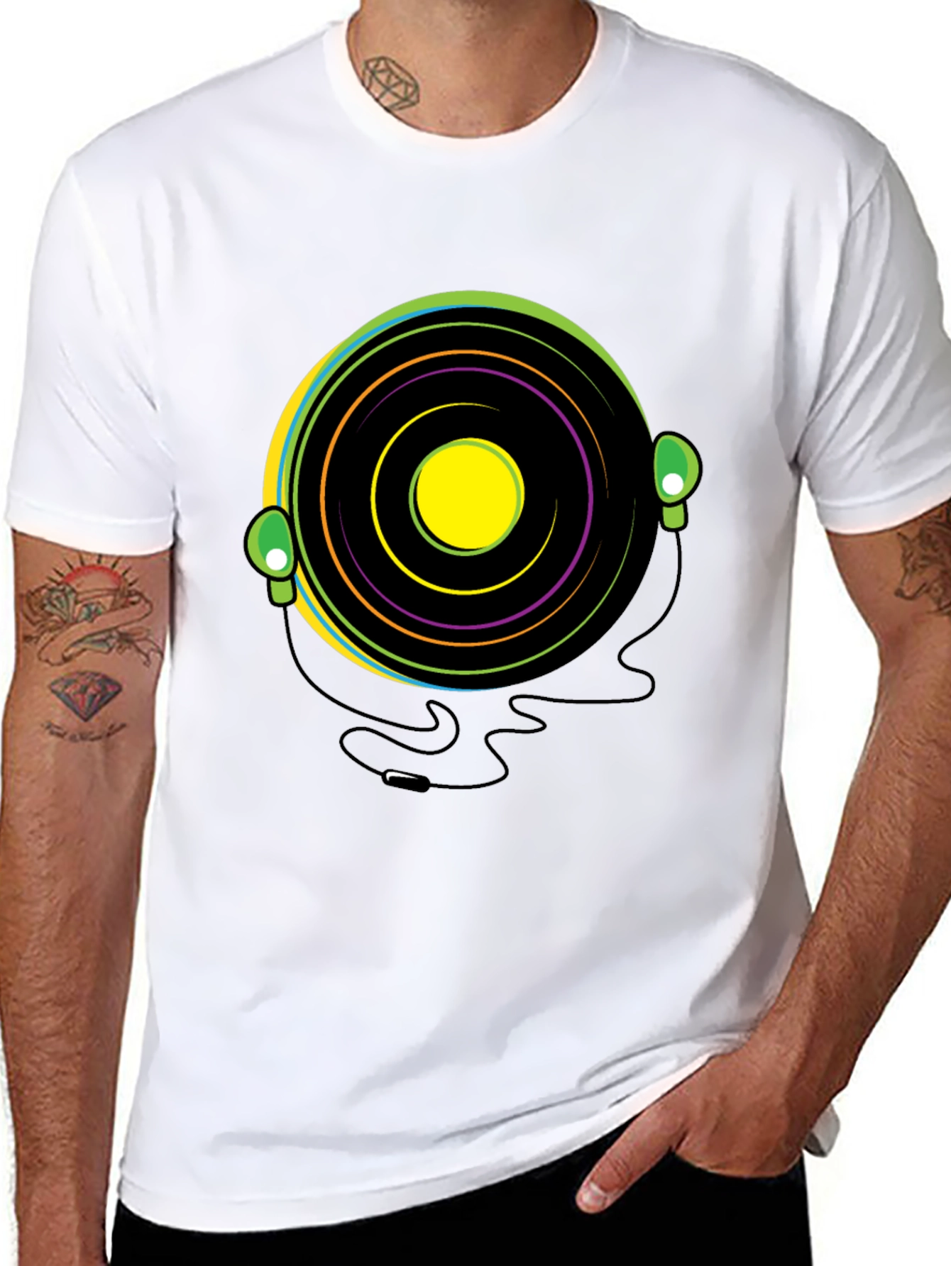 Groovy Vinyl Record Headphone T-Shirt