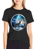 Wolf Howling at Moon T-Shirt