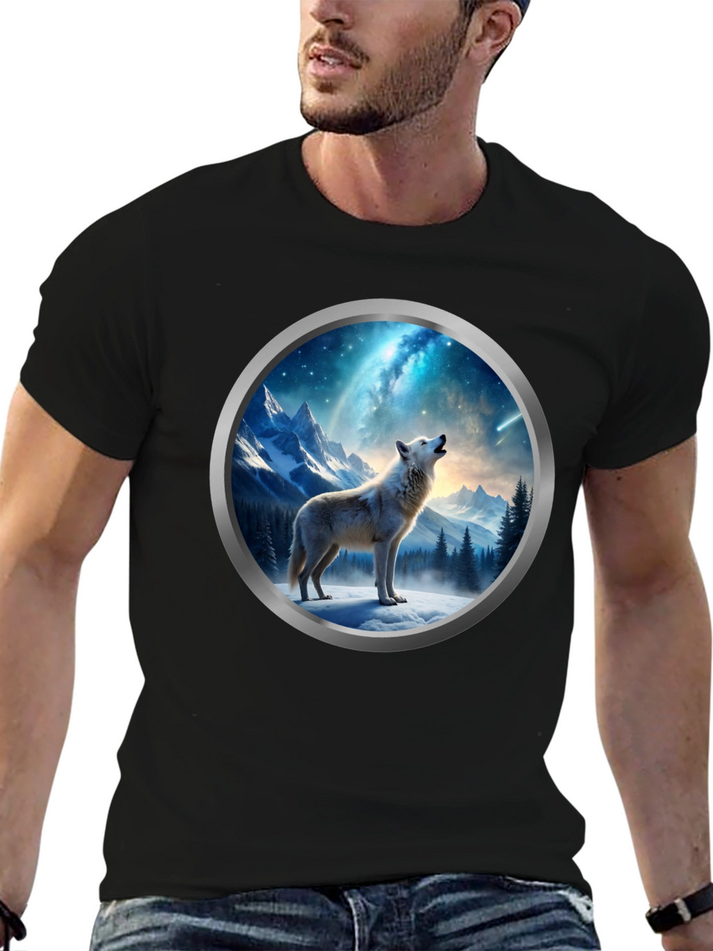 Wolf Howling at Moon T-Shirt