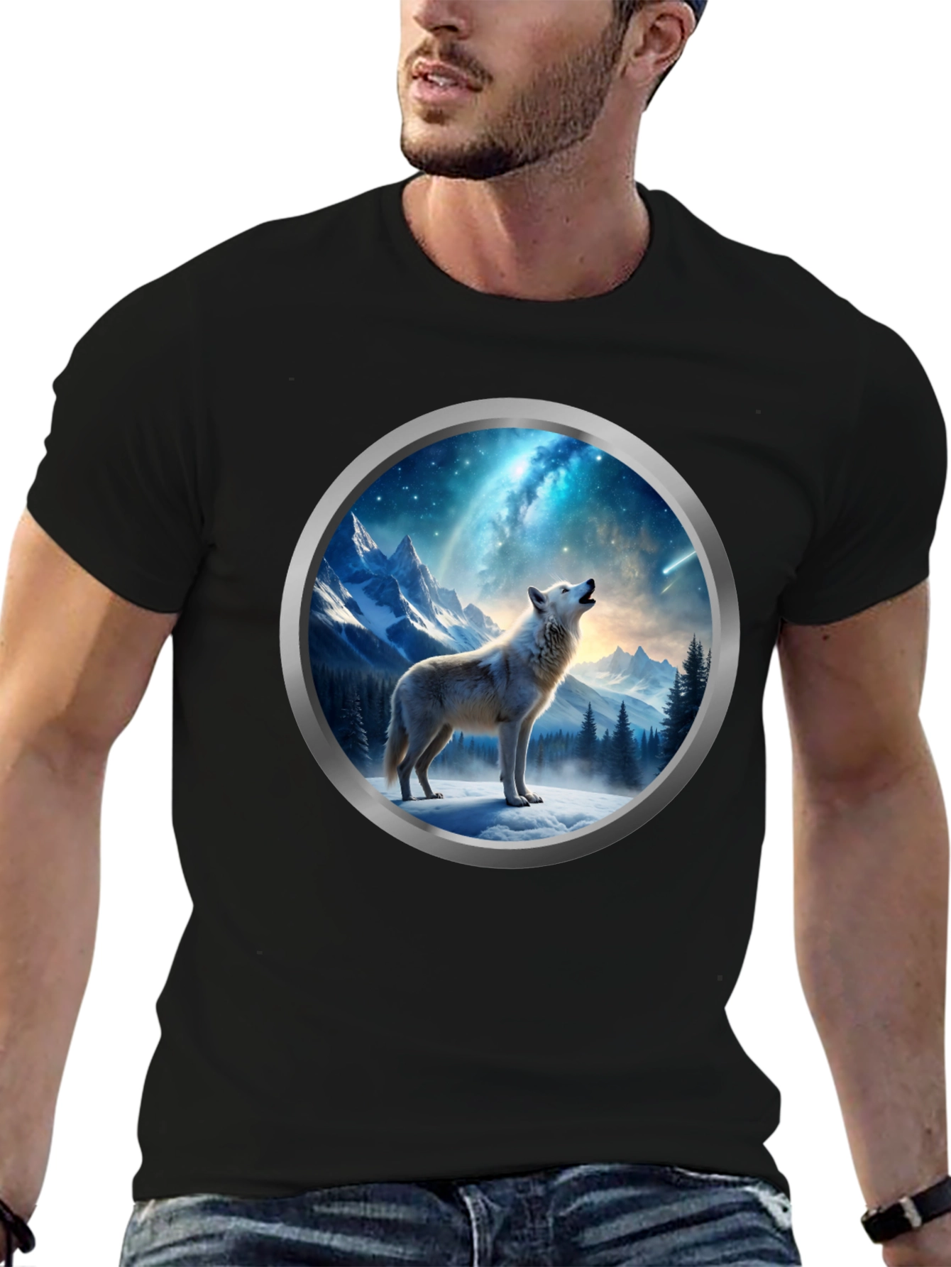 Wolf Howling at Moon T-Shirt
