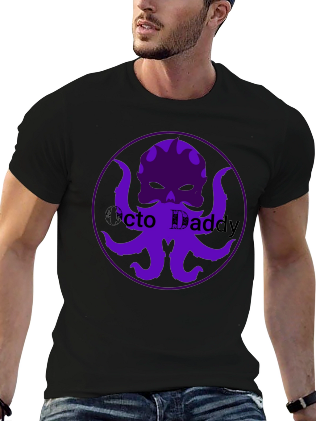 Octo Daddy Graphic T-Shirt - Black