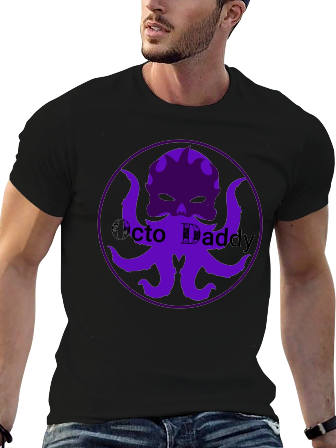 Octo Daddy Graphic T-Shirt - Black