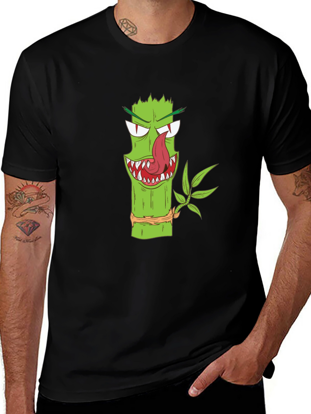 Monster Bamboo Graphic Tee - Unique Design