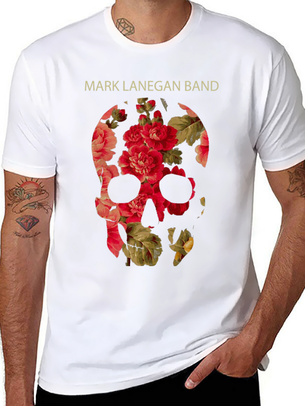 Mark Lanegan Band Floral Skull T-Shirt