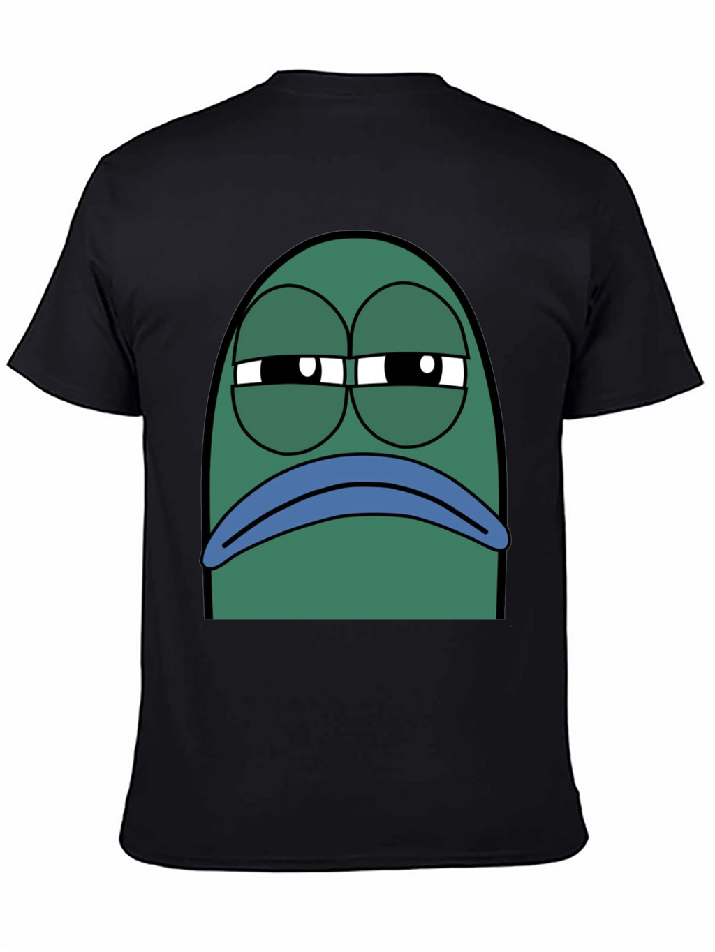 Black T-Shirt with Grumpy Fish Graphic