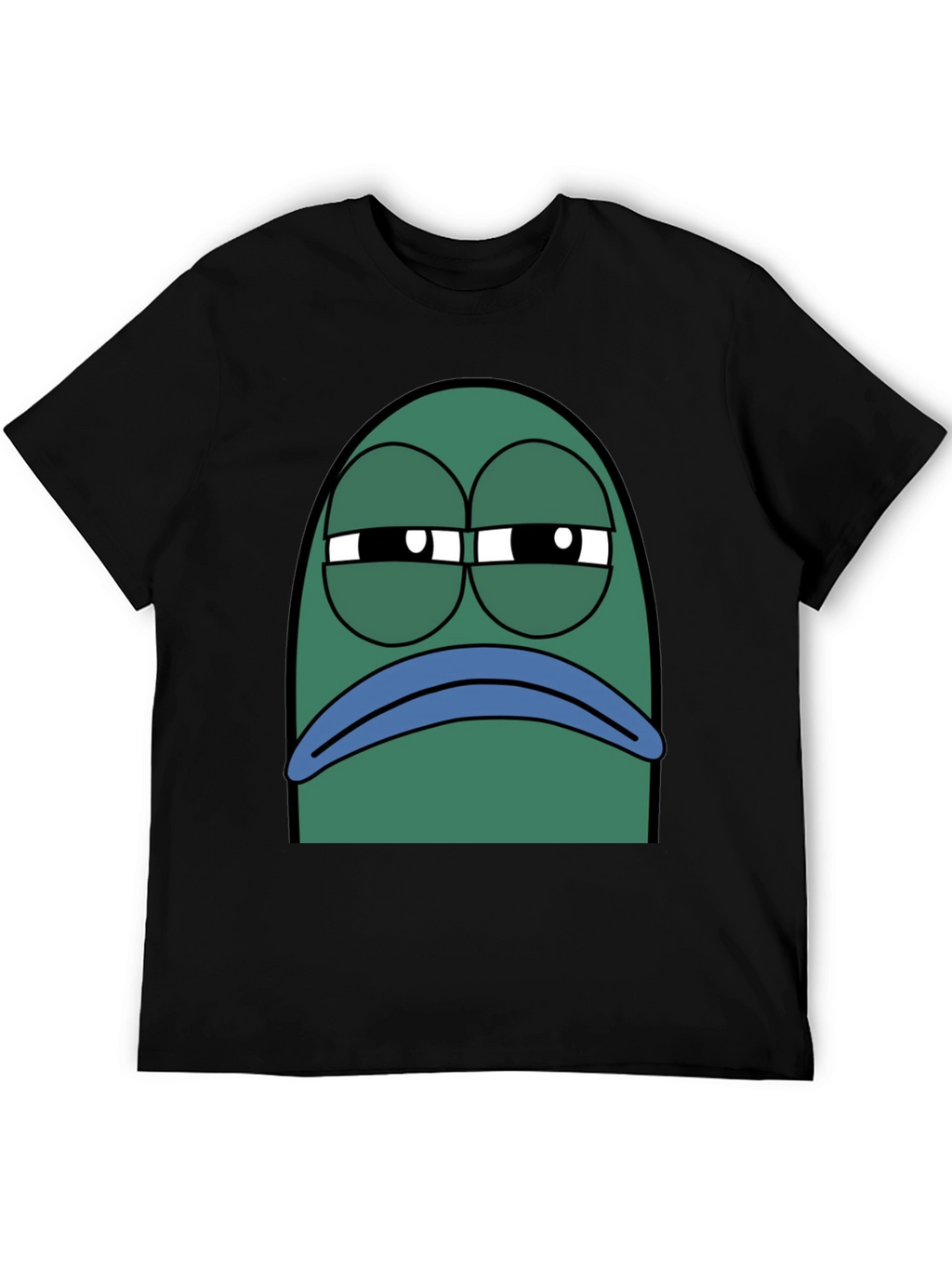Black T-Shirt with Grumpy Fish Graphic