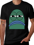 Black T-Shirt with Grumpy Fish Graphic