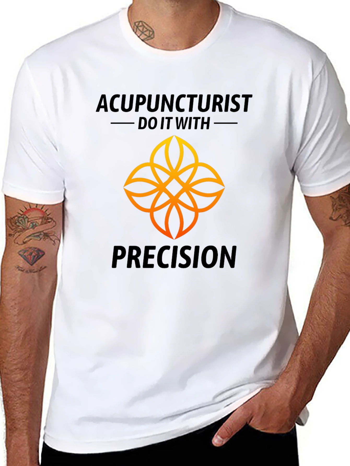 Acupuncturist Precision Black Graphic T-Shirt