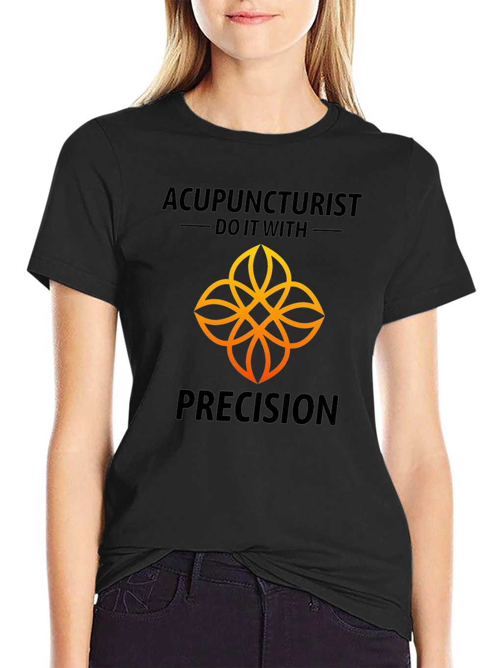 Acupuncturist Precision Black Graphic T-Shirt