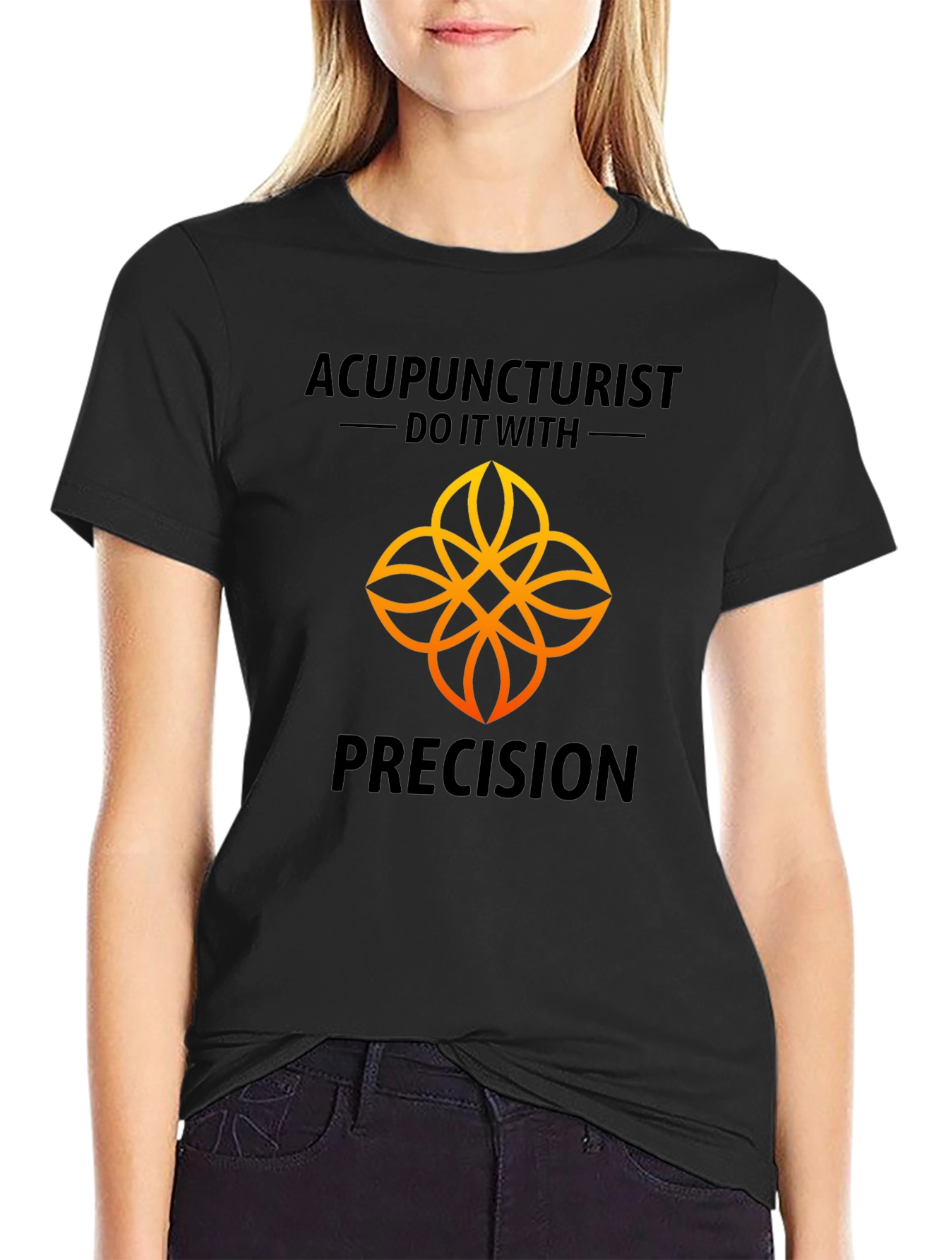 Acupuncturist Precision Black Graphic T-Shirt