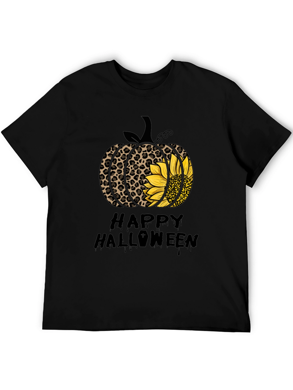 Happy Halloween Leopard Pumpkin T-Shirt