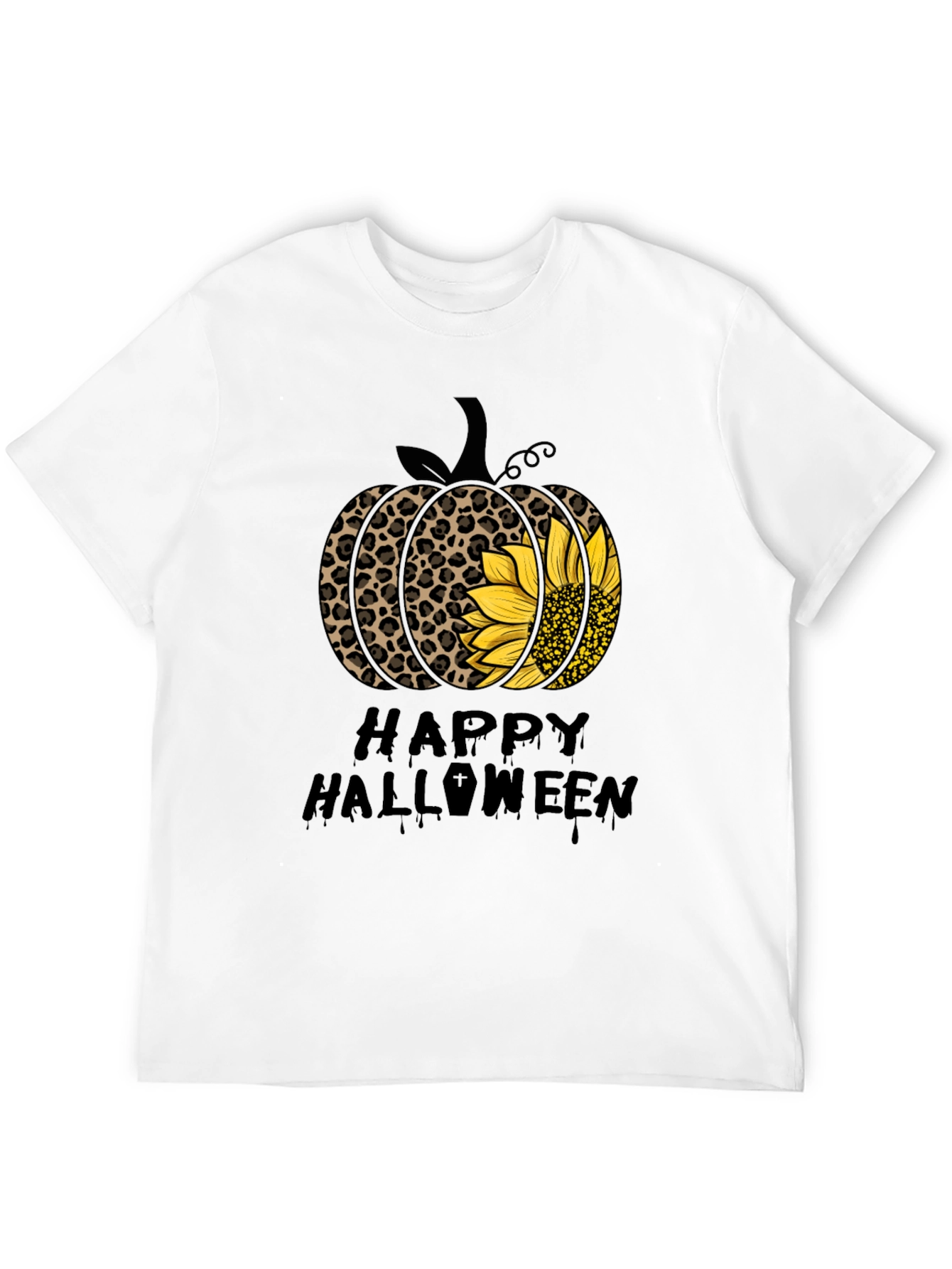 Happy Halloween Leopard Pumpkin T-Shirt