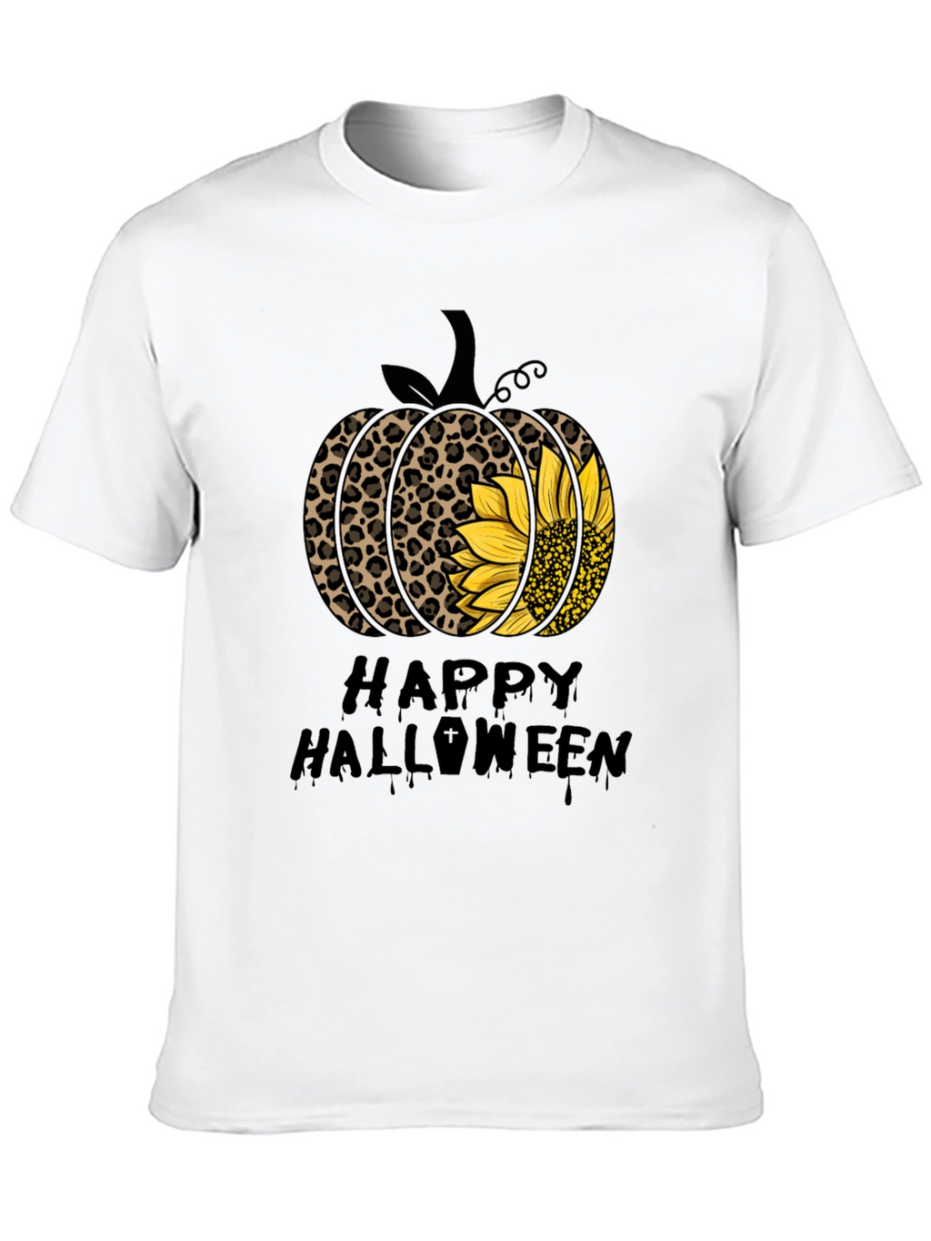 Happy Halloween Leopard Pumpkin T-Shirt