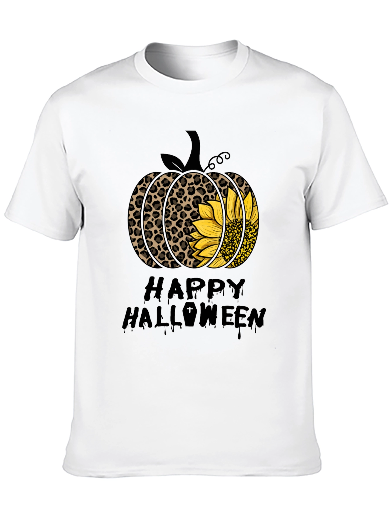 Happy Halloween Leopard Pumpkin T-Shirt