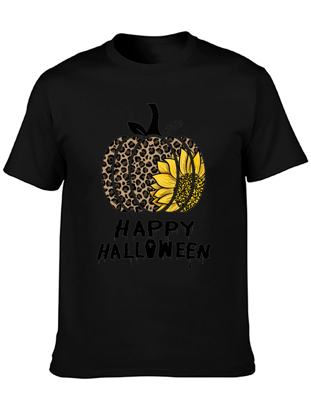 Happy Halloween Leopard Pumpkin T-Shirt