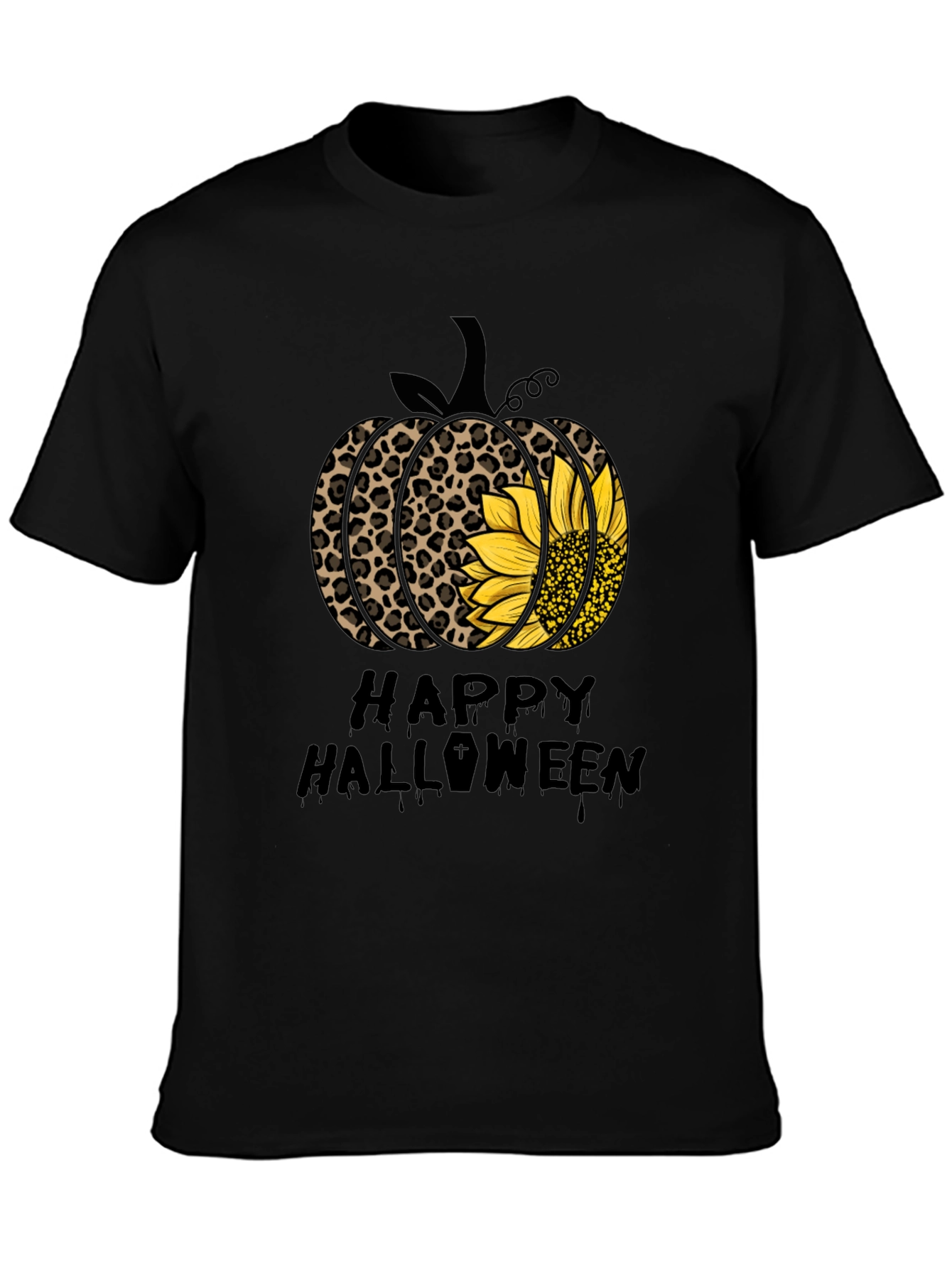 Happy Halloween Leopard Pumpkin T-Shirt