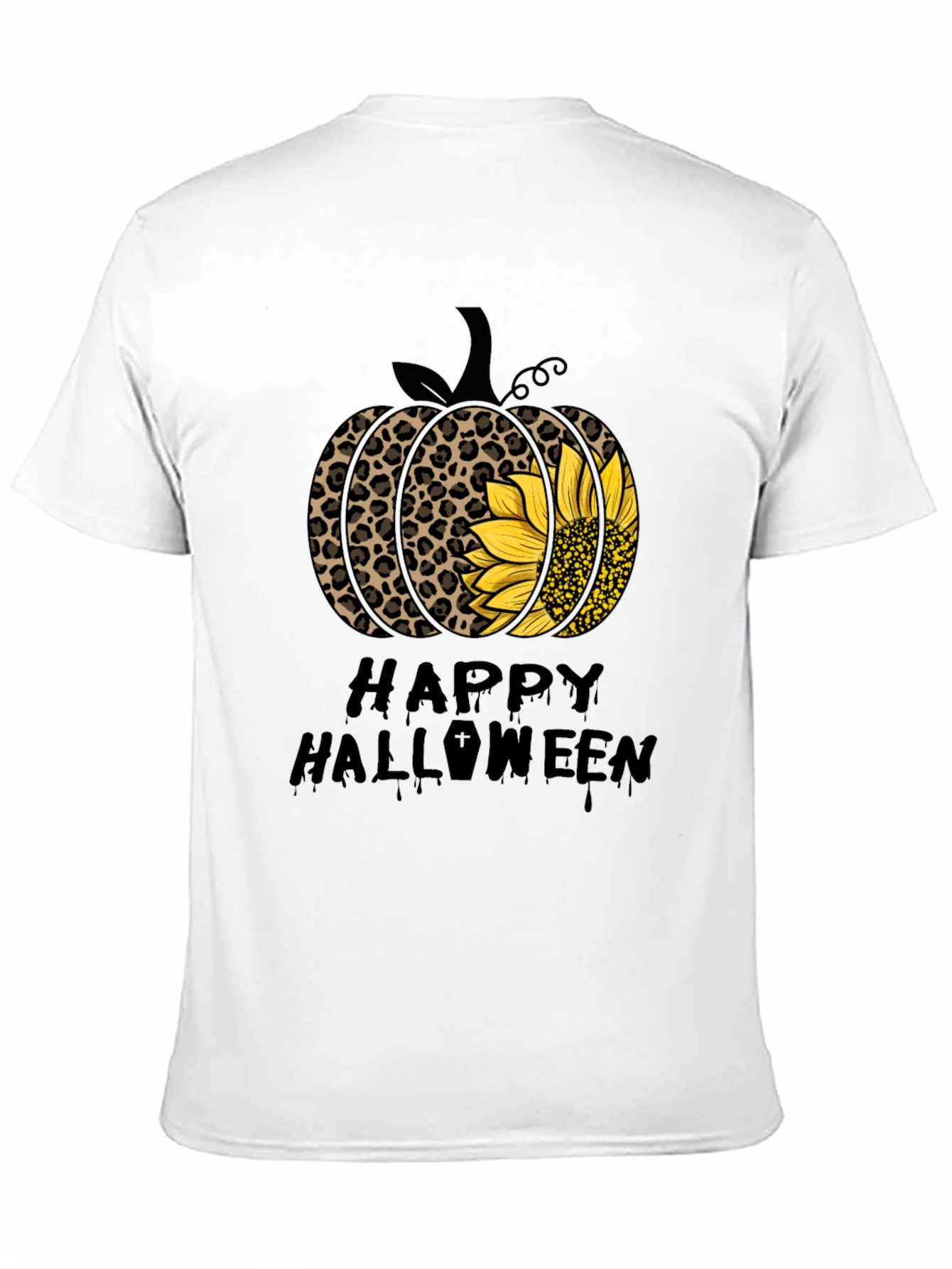 Happy Halloween Leopard Pumpkin T-Shirt