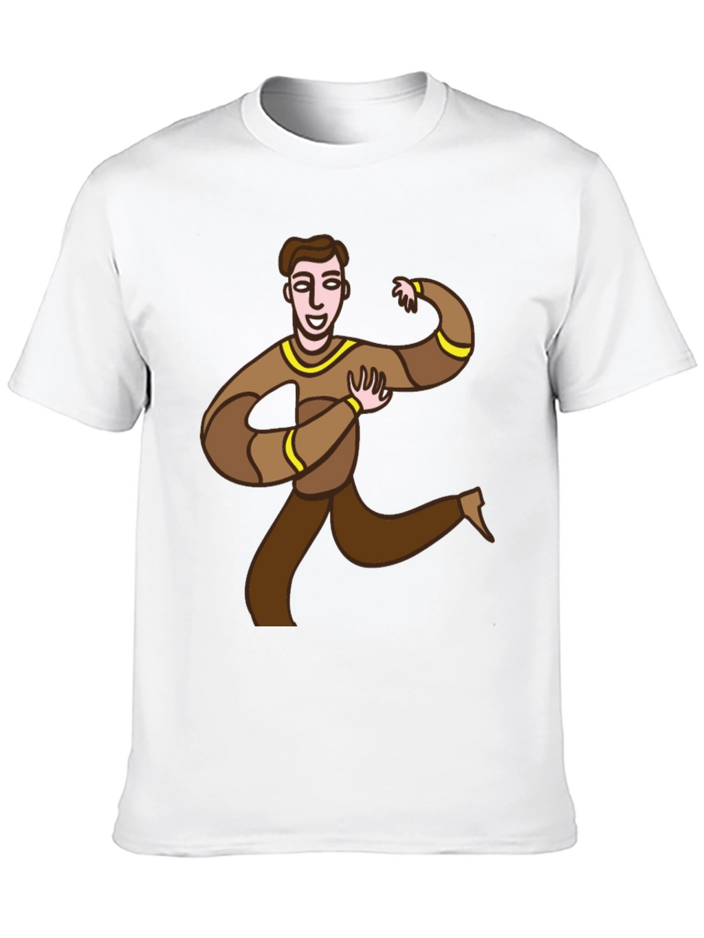 Fun Cartoon Man Graphic Tee - Black Casual T-Shirt