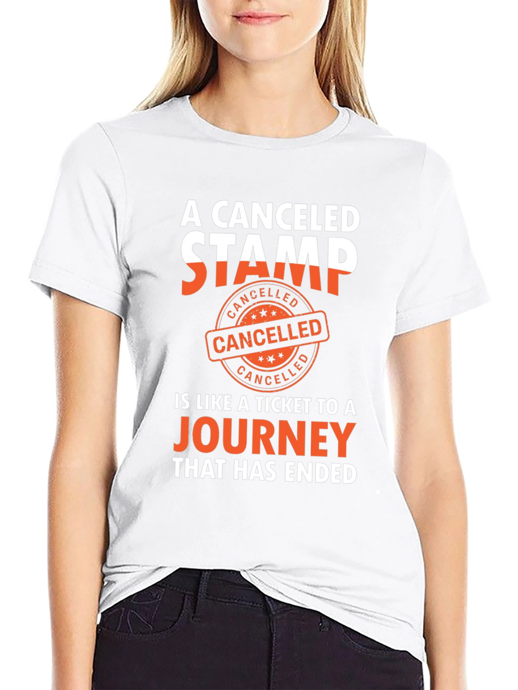 Canceled Stamp Journey Black T-Shirt