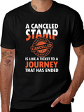 Canceled Stamp Journey Black T-Shirt
