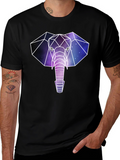 Geometric Galaxy Elephant T-Shirt