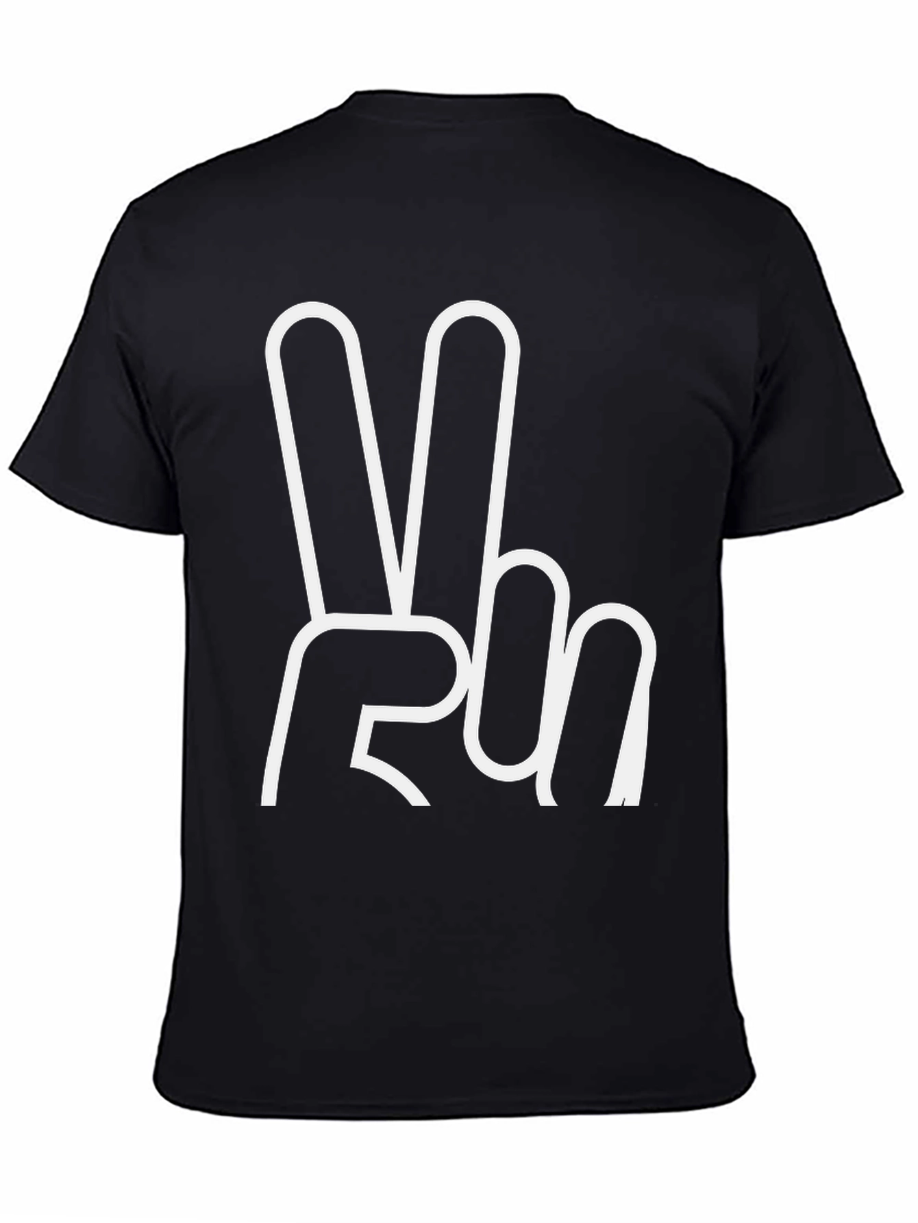 Peace Sign Graphic T-Shirt - Casual Black Tee
