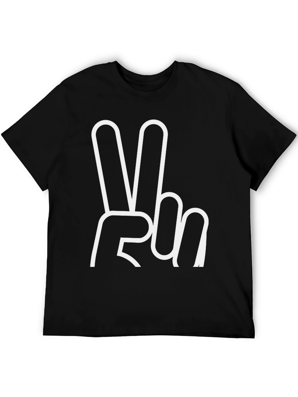 Peace Sign Graphic T-Shirt - Casual Black Tee