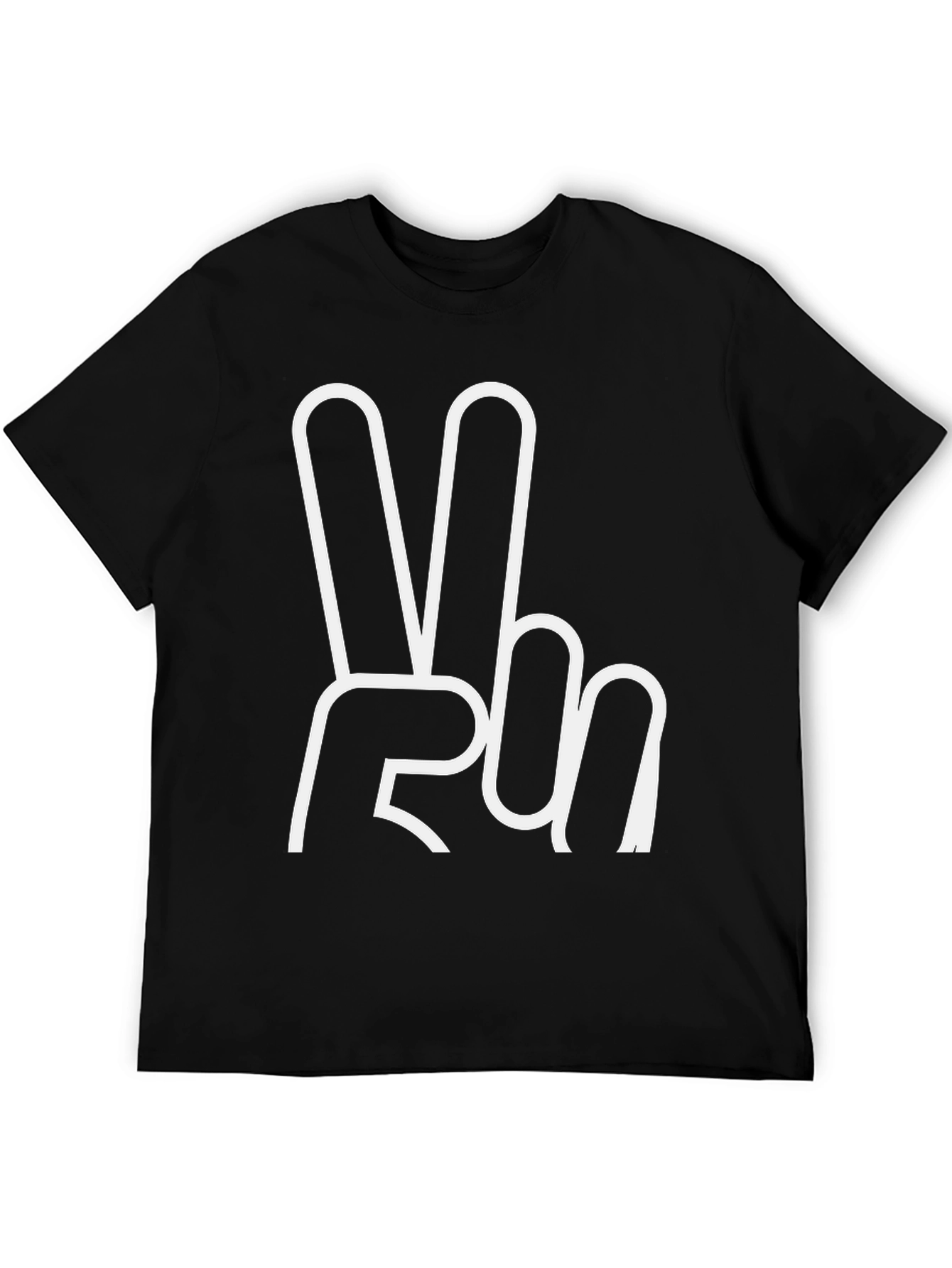 Peace Sign Graphic T-Shirt - Casual Black Tee