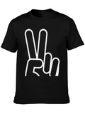 Peace Sign Graphic T-Shirt - Casual Black Tee