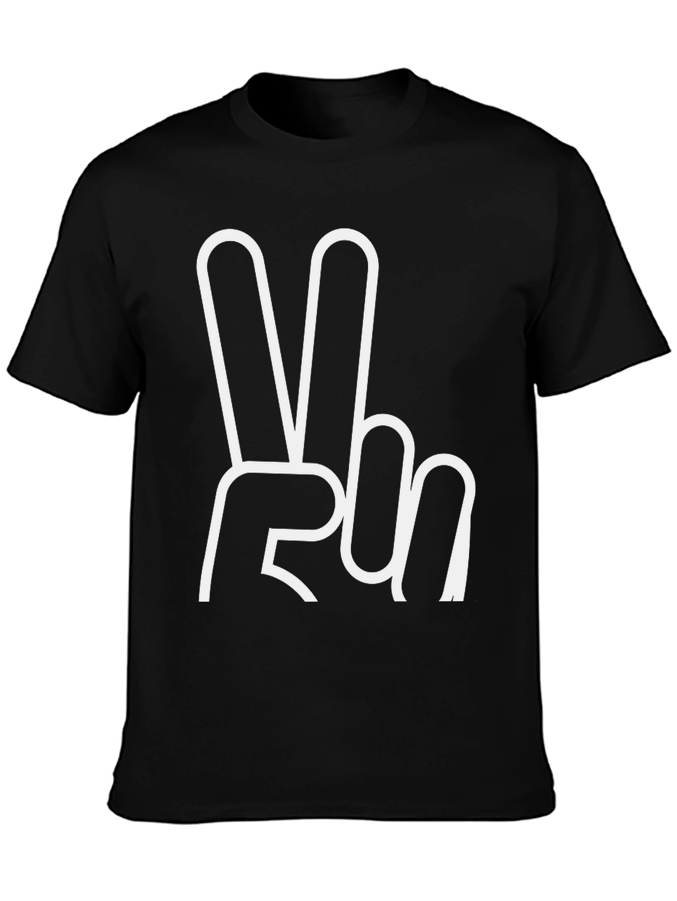 Peace Sign Graphic T-Shirt - Casual Black Tee
