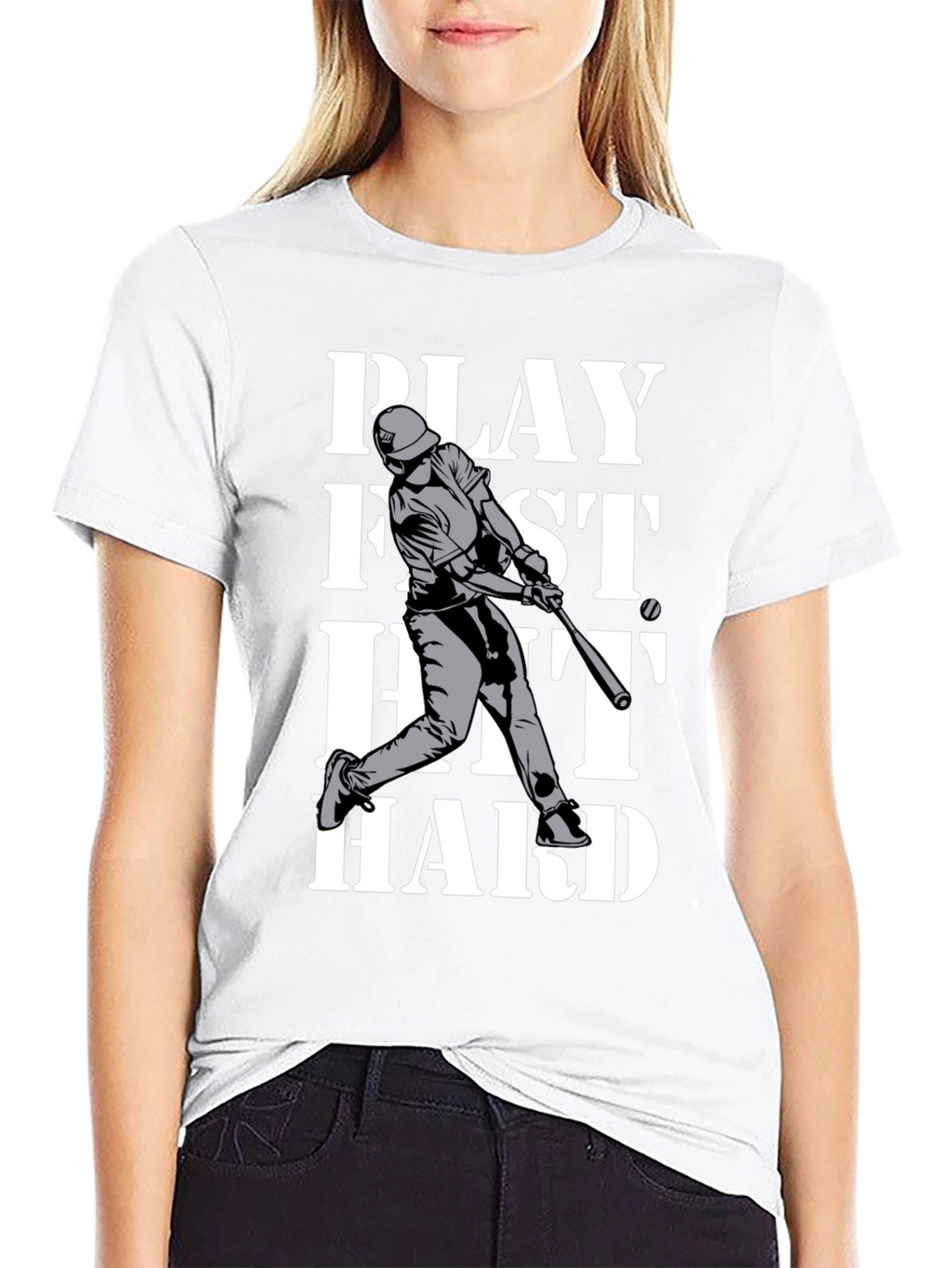 Play Fast Hit Hard Baseball T-Shirt