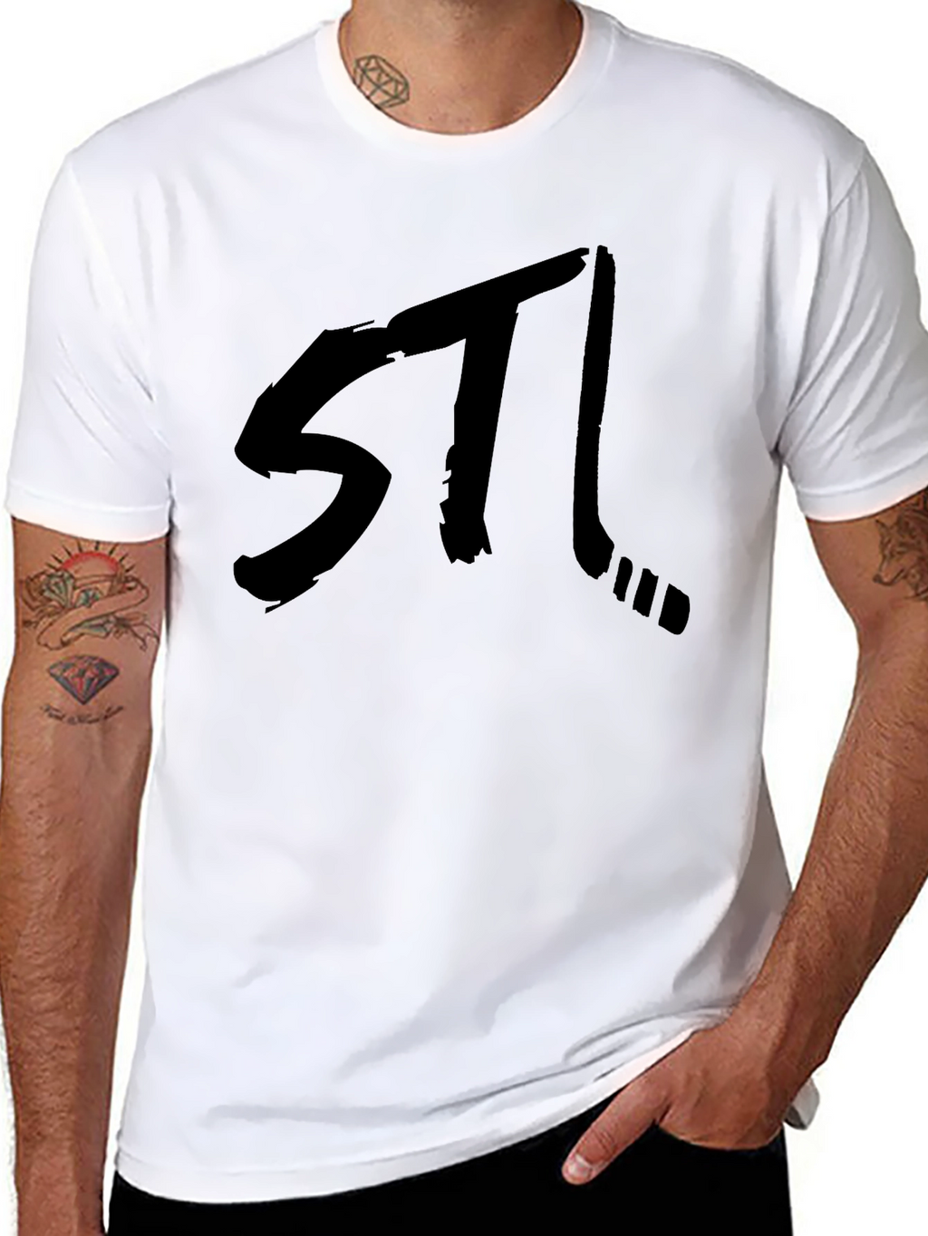 STL Hockey Black Graphic Tee - Stylish Fan Apparel