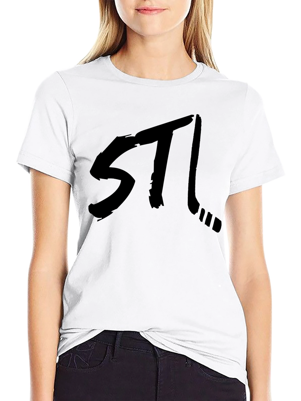 STL Hockey Black Graphic Tee - Stylish Fan Apparel