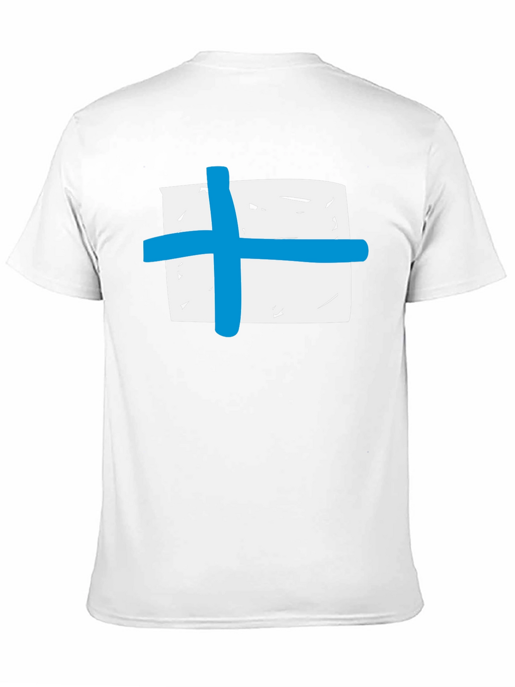 Black T-Shirt with Blue Cross Graphic