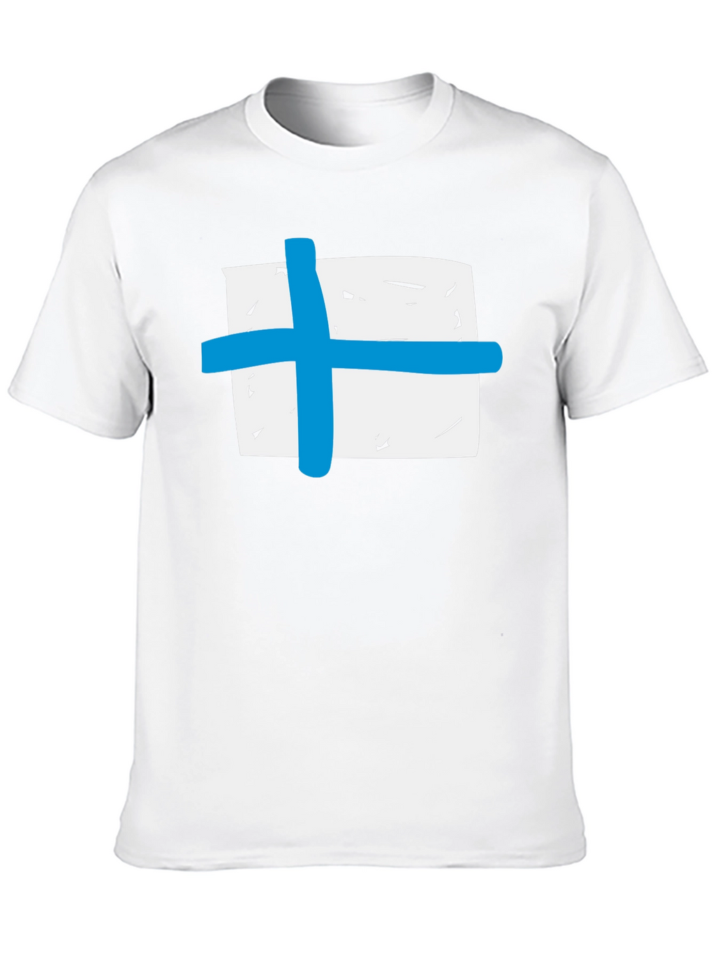 Black T-Shirt with Blue Cross Graphic