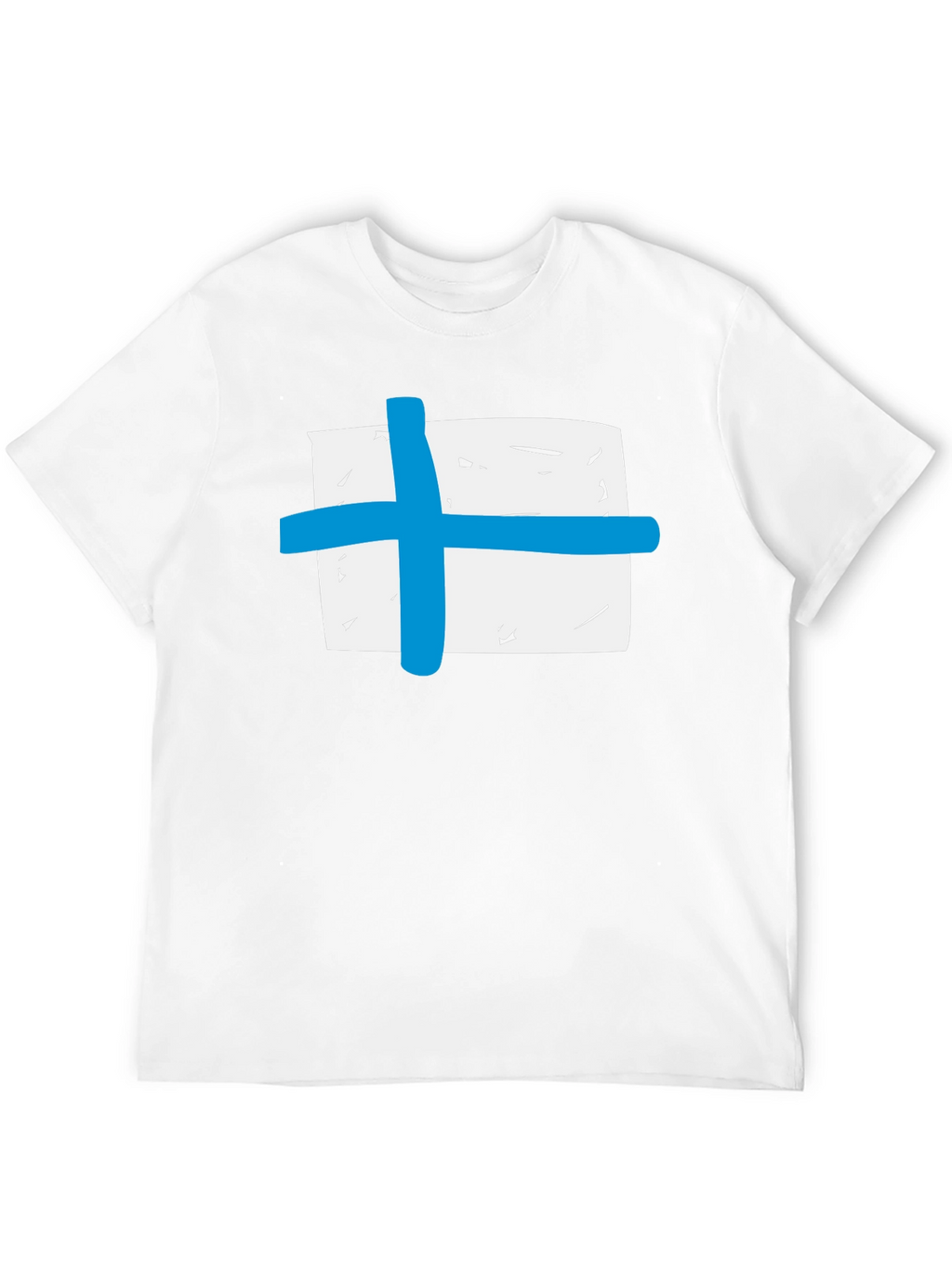 Black T-Shirt with Blue Cross Graphic
