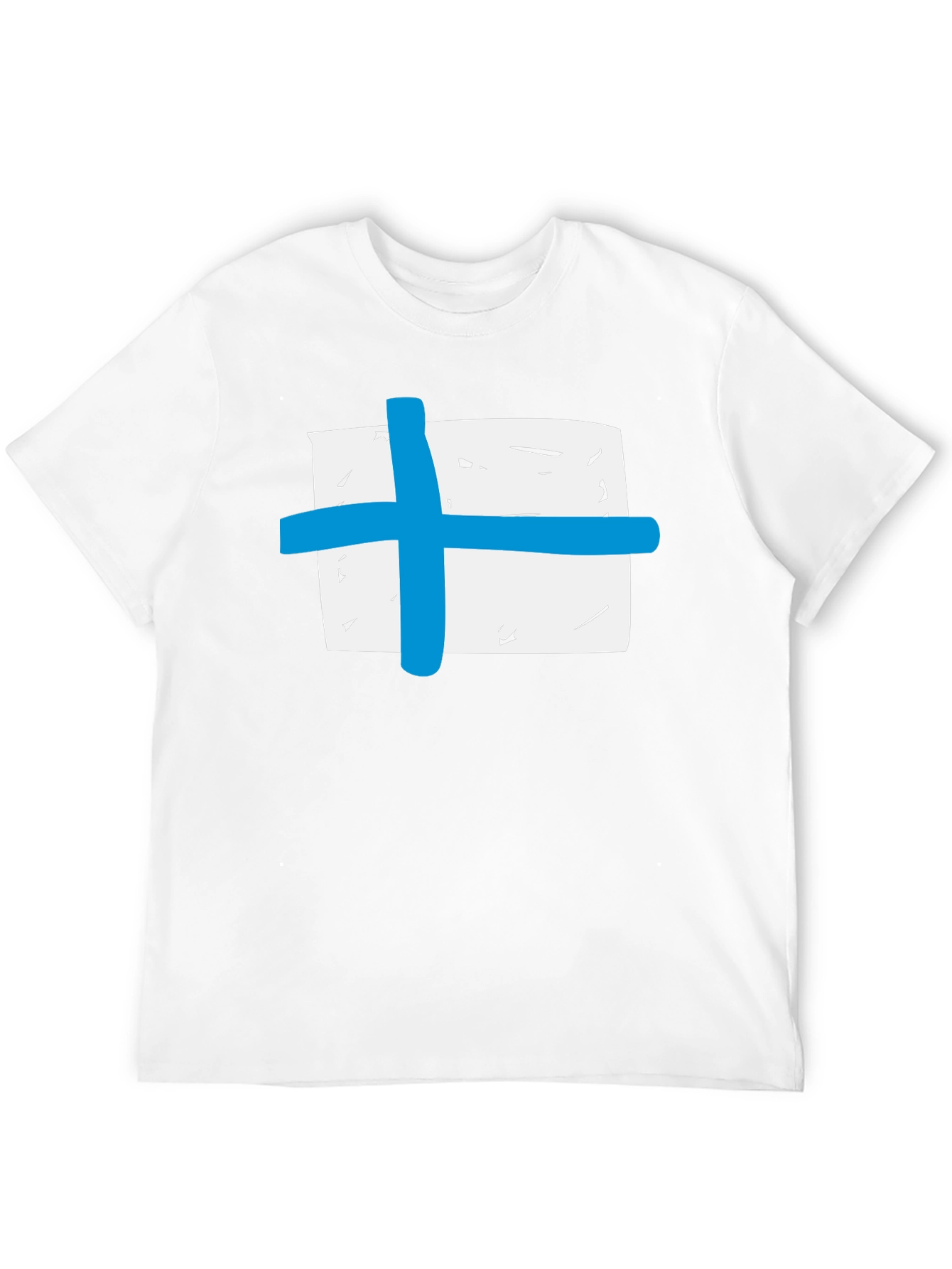 Black T-Shirt with Blue Cross Graphic