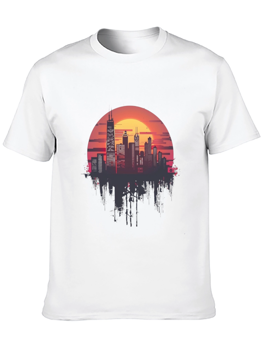 Sunset Cityscape Graphic Tee - Retro Style